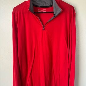 Under Armour Red and Gray Threadborne Pullover